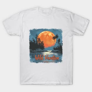 Outdoors - Wild Vacation (Orange Lettering) T-Shirt